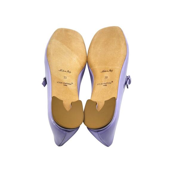 Louis Vuitton Swing Flat Mary Jane Ballerina Lilac Leather Flats EU 39 US 9 NWB - Picture 6 of 8